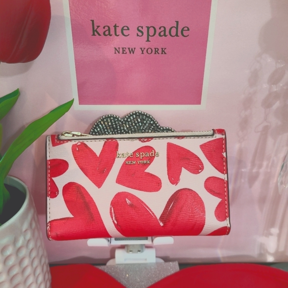 Kate Spade ❤ Heart Wallet Red & Pink - Picture 4 of 15